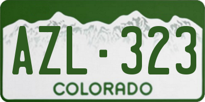 CO license plate AZL323