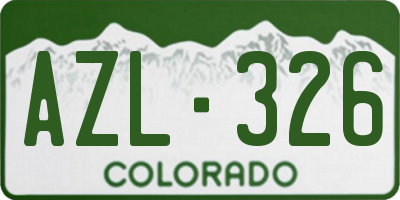 CO license plate AZL326