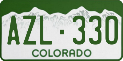 CO license plate AZL330