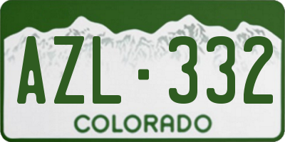 CO license plate AZL332