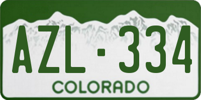 CO license plate AZL334