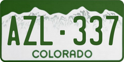 CO license plate AZL337