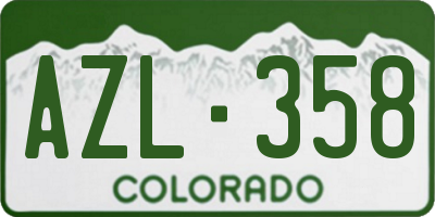 CO license plate AZL358