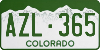 CO license plate AZL365