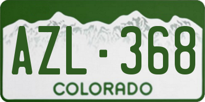 CO license plate AZL368