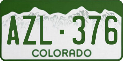 CO license plate AZL376