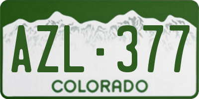 CO license plate AZL377