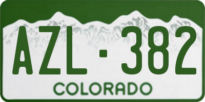 CO license plate AZL382