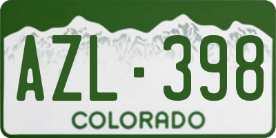 CO license plate AZL398