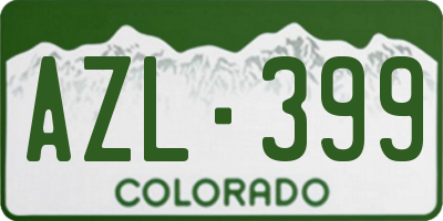 CO license plate AZL399