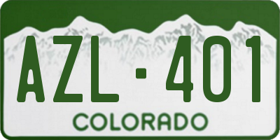 CO license plate AZL401