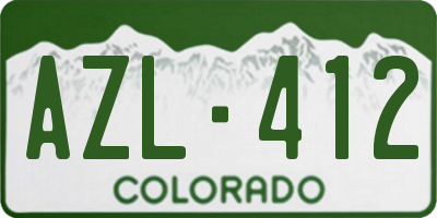 CO license plate AZL412