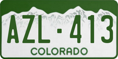 CO license plate AZL413