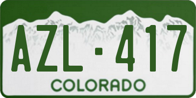CO license plate AZL417