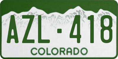 CO license plate AZL418