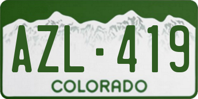 CO license plate AZL419