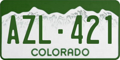 CO license plate AZL421