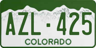 CO license plate AZL425