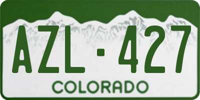 CO license plate AZL427