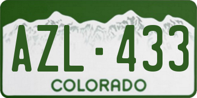 CO license plate AZL433