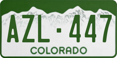CO license plate AZL447