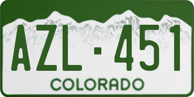 CO license plate AZL451