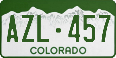 CO license plate AZL457