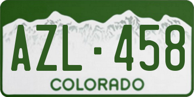 CO license plate AZL458