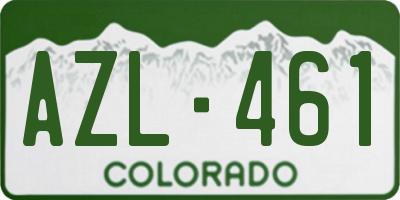 CO license plate AZL461