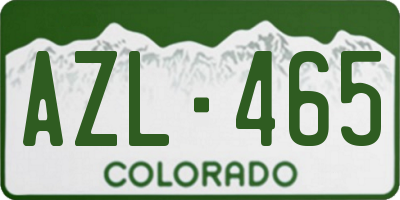 CO license plate AZL465