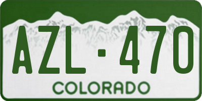 CO license plate AZL470