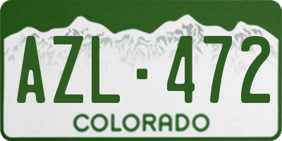 CO license plate AZL472