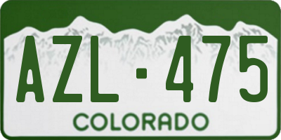 CO license plate AZL475