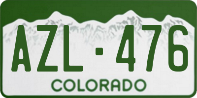 CO license plate AZL476