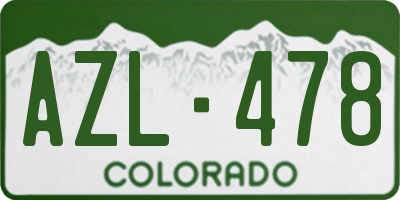 CO license plate AZL478