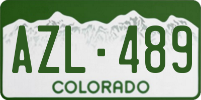 CO license plate AZL489
