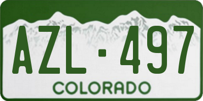 CO license plate AZL497