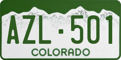 CO license plate AZL501
