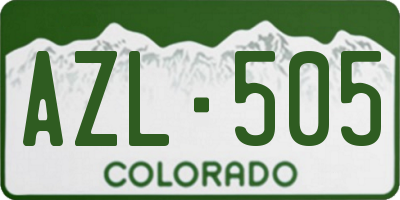 CO license plate AZL505