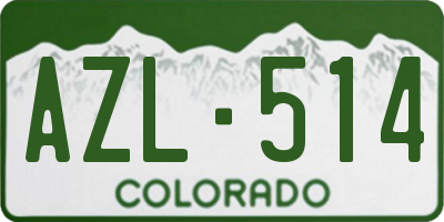 CO license plate AZL514