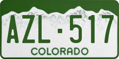 CO license plate AZL517