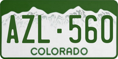 CO license plate AZL560