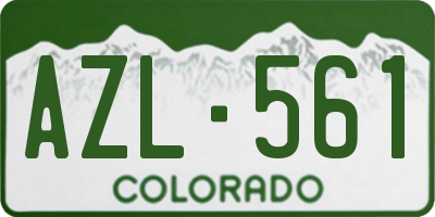 CO license plate AZL561