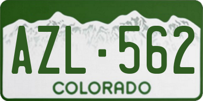 CO license plate AZL562
