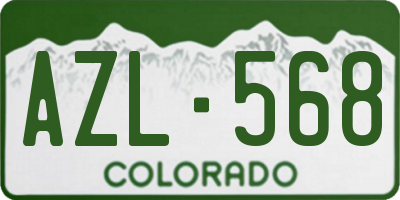CO license plate AZL568