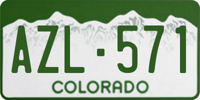 CO license plate AZL571