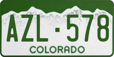 CO license plate AZL578