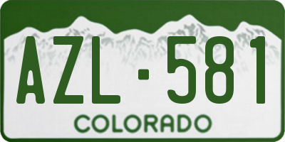 CO license plate AZL581