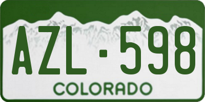 CO license plate AZL598