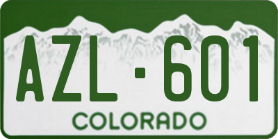 CO license plate AZL601